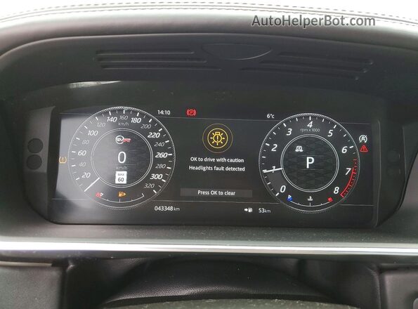 SALWZ2SE8KA836309 2019 LAND ROVER RANGE Black Widok zestawu wskaźników