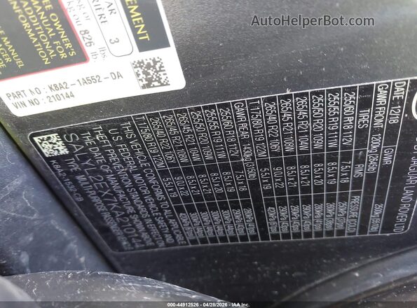 SALYL2EX7KA210144 2019 LAND ROVER RANGE ROVER VELAR Серый Вид подкапотного пространства