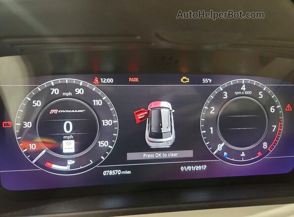 SALYL2EX9KA783854 2019 LAND ROVER RANGE Gray Widok zestawu wskaźników