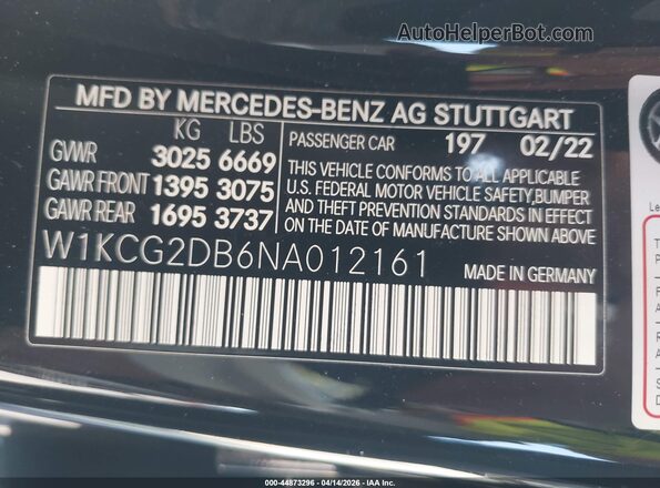 W1KCG2DB6NA012161 2022 MERCEDES-BENZ EQS 450+ Черный Вид подкапотного пространства