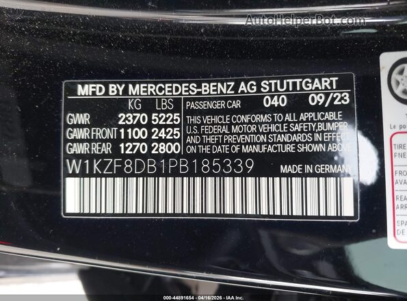 W1KZF8DB1PB185339 2023 MERCEDES-BENZ E Black Widok komory silnika
