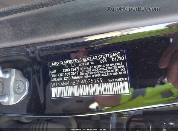 W1N4M4HB0LW025199 2020 MERCEDES-BENZ GLB-CLASS Black Widok komory silnika