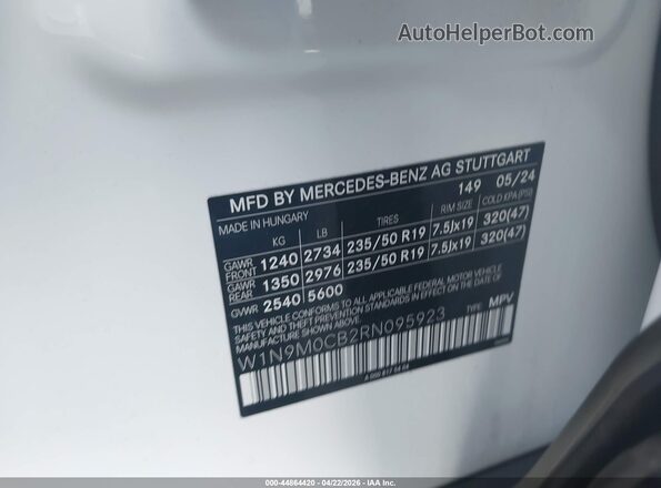 W1N9M0CB2RN095923 2024 MERCEDES-BENZ EQB 250 SUV Белый Вид подкапотного пространства