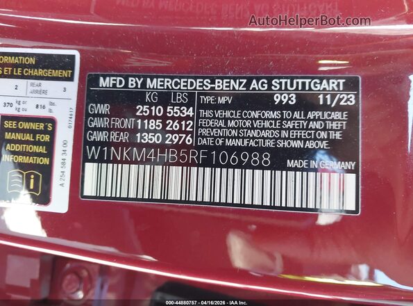 W1NKM4HB5RF106988 2024 MERCEDES-BENZ GLC 300 Красный Вид подкапотного пространства