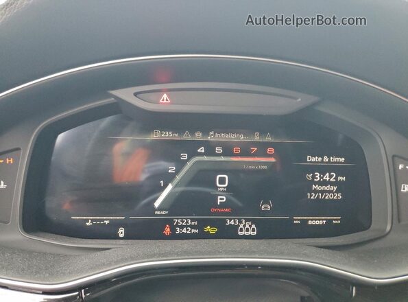 WA1AWBF15SD022502 2025 AUDI SQ8 Black Вид щитка приладів