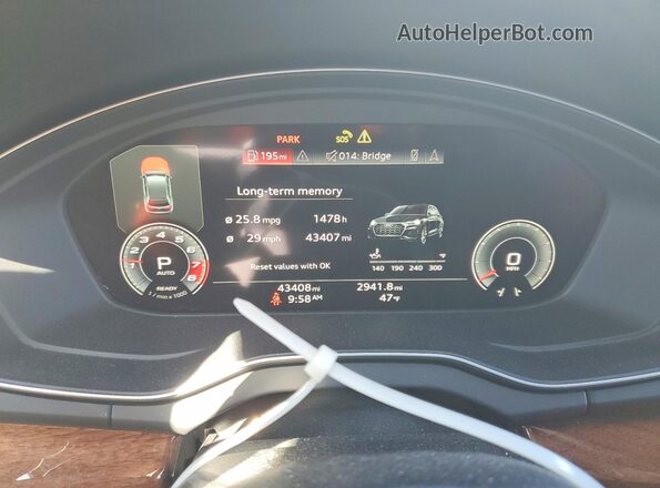 WA1CAAFY2M2007291 2021 AUDI Q5 White Vista del cuadro de instrumentos