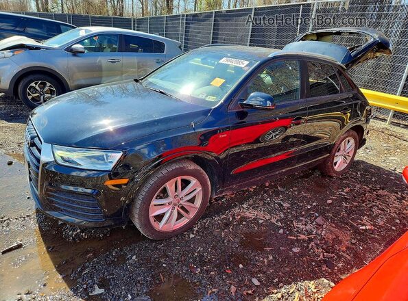 WA1ECCFS7JR018168 2018 AUDI Q3 Black წინა მარცხენა ხედი სამი მეოთხედიდან