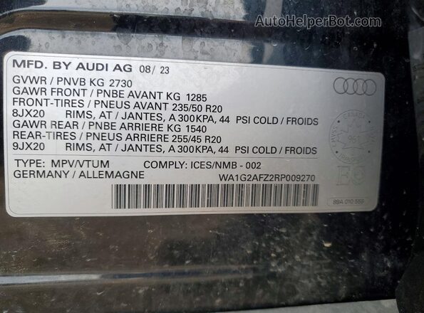 WA1G2AFZ2RP009270 2024 AUDI Q4 Black Սալոնի 360 աստիճան տեսք