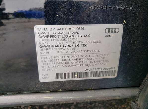 WA1L2AFP6HA006581 2017 AUDI Q5 Black VIN կոդի պիտակի տեսք