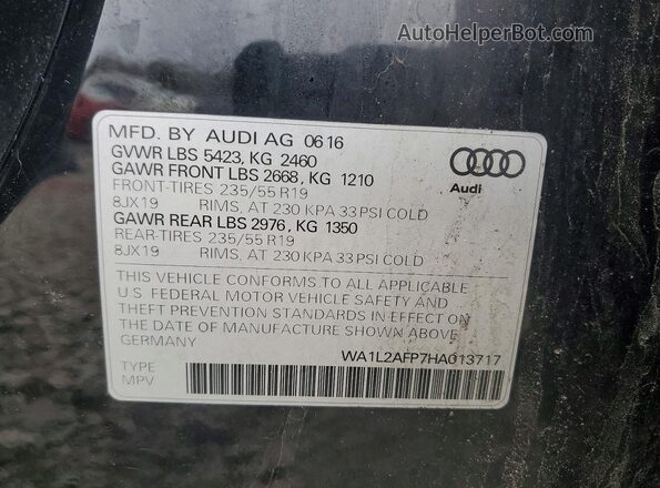 WA1L2AFP7HA013717 2017 AUDI Q5 Black VIN կոդի պիտակի տեսք