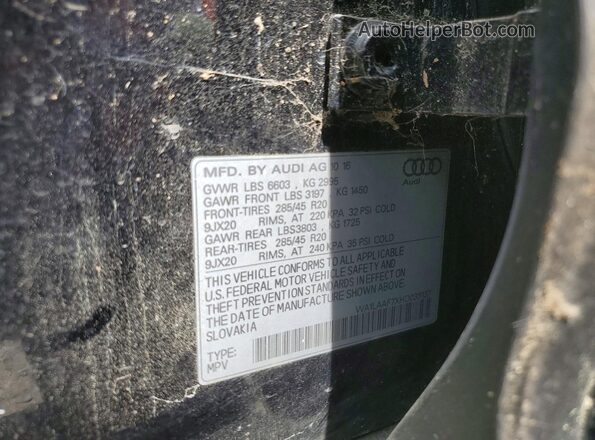 WA1LAAF7XHD033137 2017 AUDI Q7 Black Vista de la etiqueta del VIN