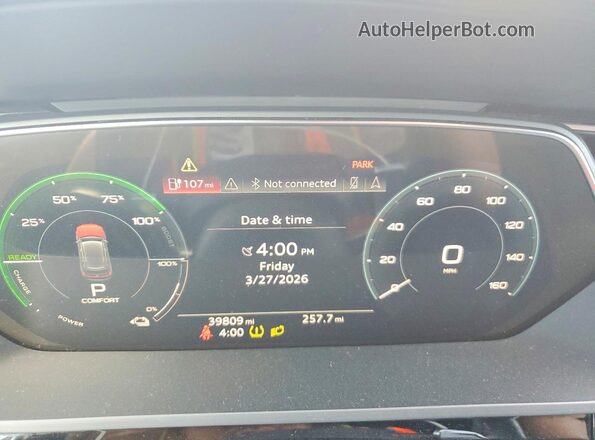 WA1LABGE3KB016671 2019 AUDI E-TRON Black Instrument cluster view