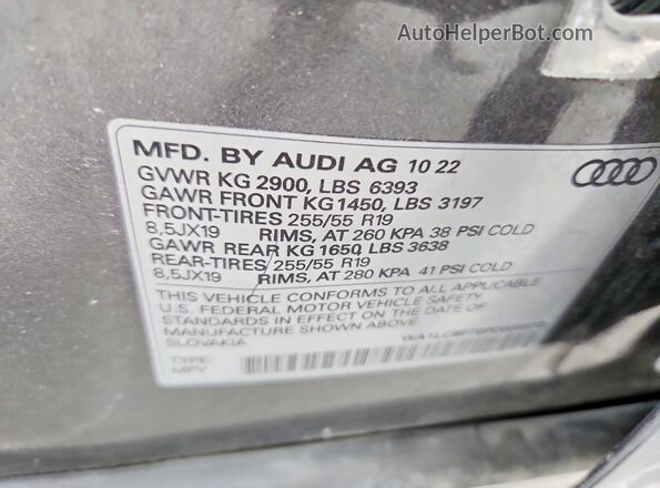WA1LCBF70PD005670 2023 AUDI Q7 Gray Widok naklejki z numerem VIN