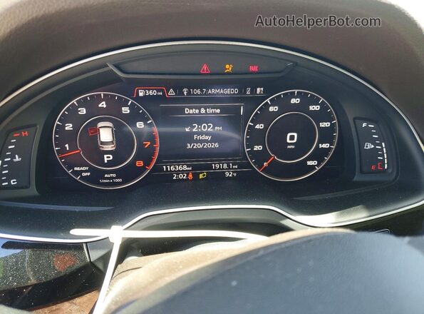 WA1VAAF72JD054644 2018 AUDI Q7 Угольный Вид щитка приборов