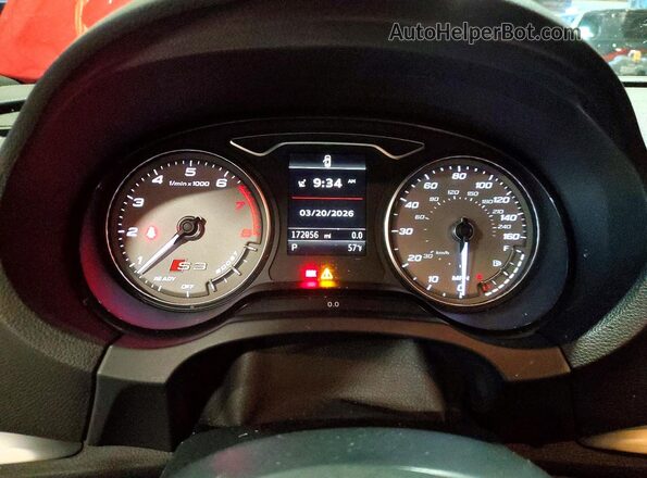 WAUB1GFFXG1052358 2016 AUDI S3 Красный Вид щитка приборов