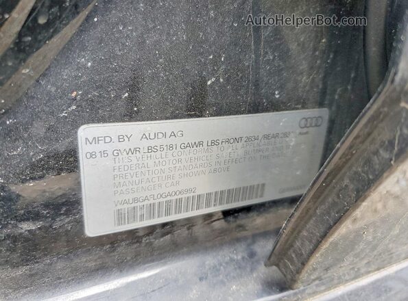 WAUBGAFL0GA006992 2016 AUDI S4 Black ძრავის განყოფილების ხედი