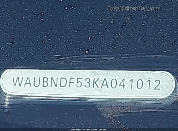 WAUBNDF53KA041012 2019 AUDI OTHER White Вид підкапотного простору