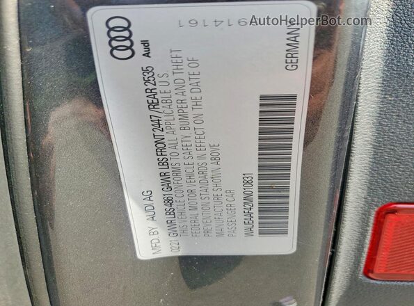WAUEAAF42MN010831 2021 AUDI OTHER Gray VIN sticker view
