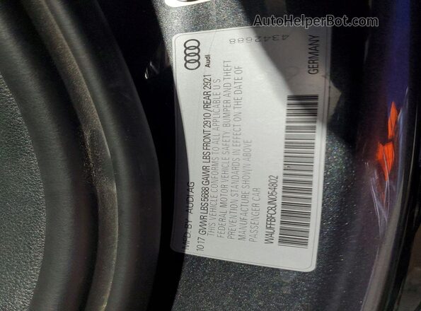 WAUFFBFC8JN054802 2018 AUDI S6 Charcoal Вид підкапотного простору