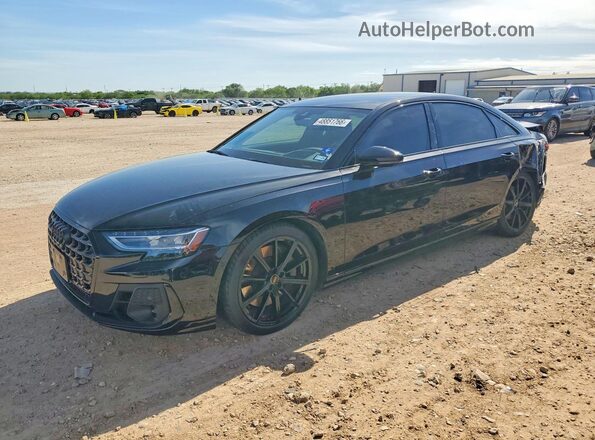 WAULSAF86RN005064 2024 AUDI S8 Black Առջևի ձախ երեք քառորդ տեսարան
