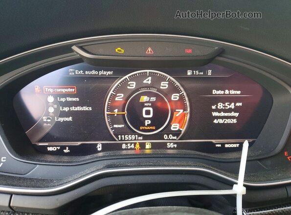 WAUP4AF52JA020366 2018 AUDI S5 Black Widok zestawu wskaźników