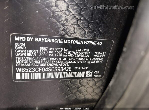 WB523CF04SCS98428 2025 BMW IX Beige Вид підкапотного простору