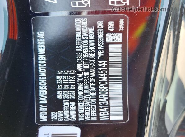 WBA13AR08PCM45144 2023 BMW M4 Black Вид підкапотного простору
