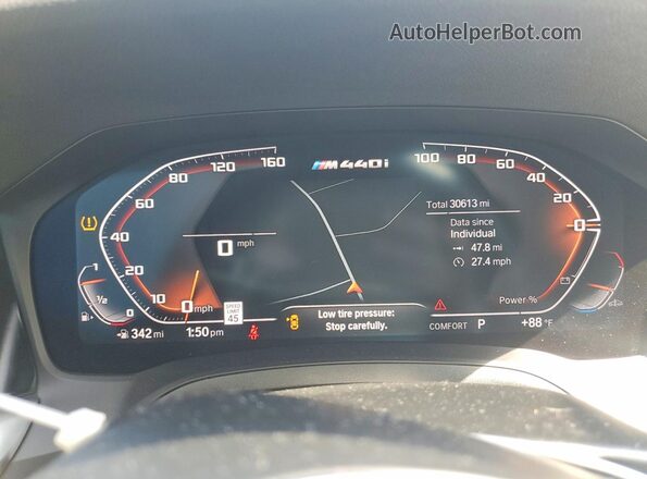 WBA13AW03NFM47089 2022 BMW M4 Blue Vista del cuadro de instrumentos