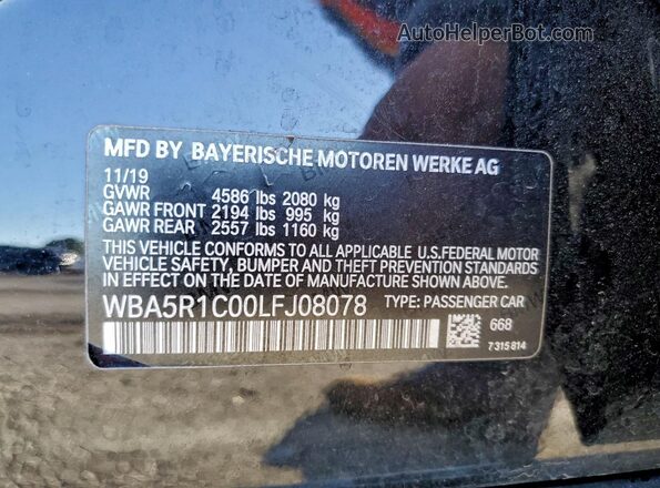 WBA5R1C00LFJ08078 2020 BMW OTHER Черный Вид подкапотного пространства