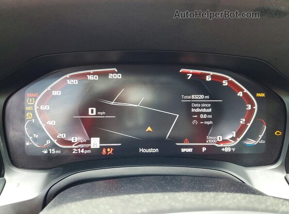 WBA5U9C01LFH39549 2020 BMW M3 Black Вид щитка приладів