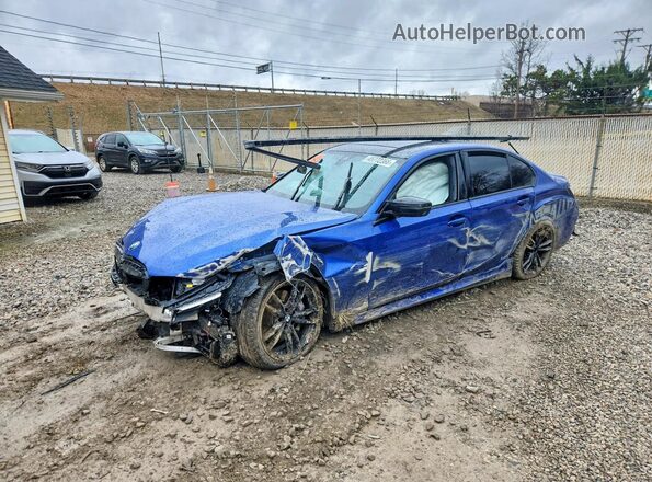 WBA5U9C02NFM57209 2022 BMW M3 Blue Przód lewy
