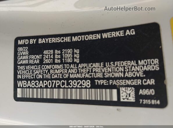 WBA83AP07PCL39298 2023 BMW M4 White Widok komory silnika