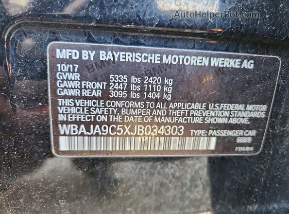 WBAJA9C5XJB034303 2018 BMW OTHER Black Widok komory silnika
