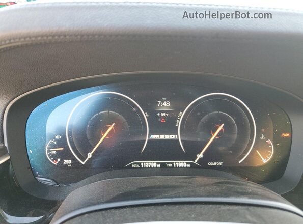 WBAJB9C51KB464929 2019 BMW M5 White Instrument cluster view