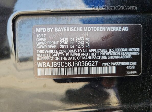 WBAJB9C56JB036627 2018 BMW M5 Black ძრავის განყოფილების ხედი