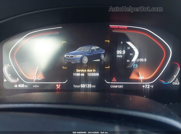 WBAJR7C09LWW79683 2020 BMW 5 SERIES Серый Вид задних сидений
