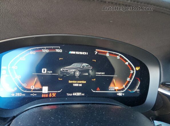 WBAJS7C06LCD81410 2020 BMW M5 Black ხელსაწყოთა პანელის ხედი