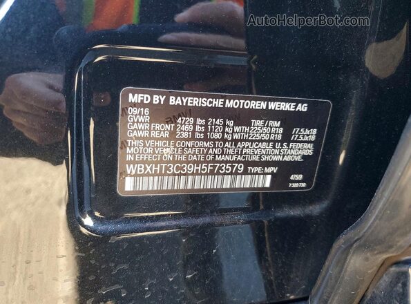 WBXHT3C39H5F73579 2017 BMW X1 Черный Вид наклейки с VIN-кодом