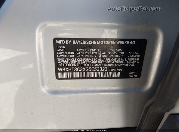 WBXHT3C3XG5E53823 2016 BMW X1 Серебряный Вид подкапотного пространства