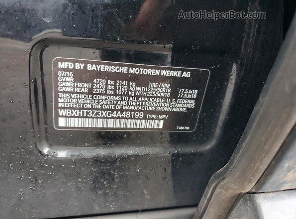 WBXHT3Z3XG4A48199 2016 BMW X1 Черный Вид подкапотного пространства