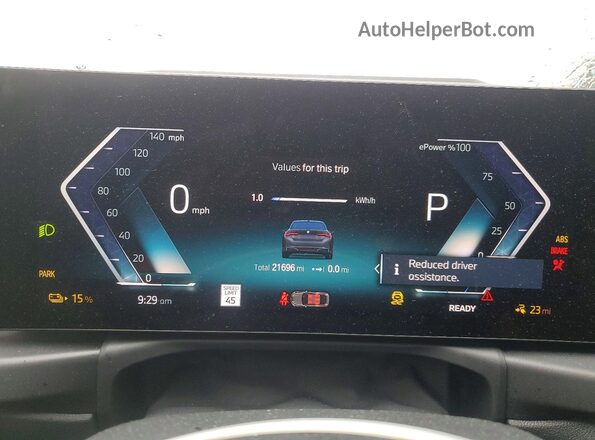 WBY43AW06PFP45038 2023 BMW I4 Gray Instrument cluster view