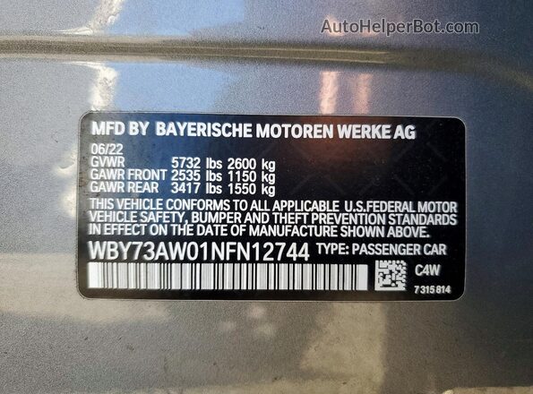 WBY73AW01NFN12744 2022 BMW I4 Silver Widok komory silnika