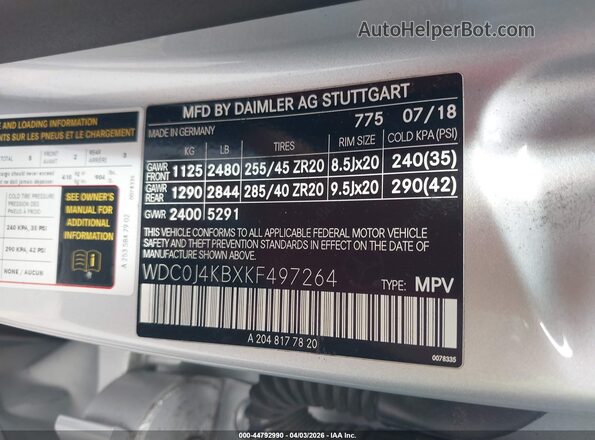 WDC0J4KBXKF497264 2019 MERCEDES-BENZ GLC 300 COUPE Серебряный Вид подкапотного пространства