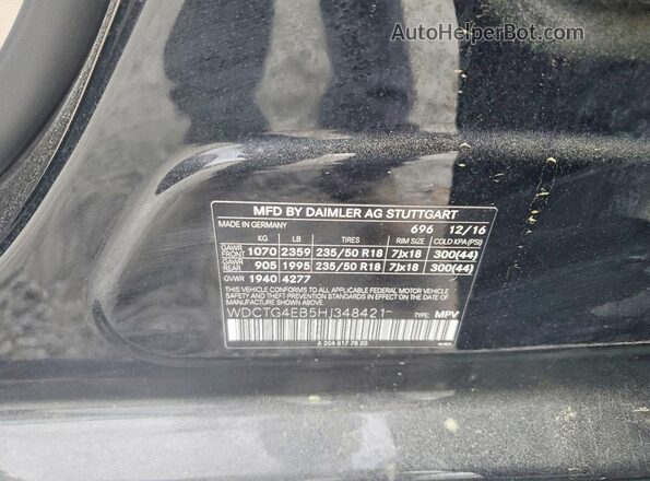 WDCTG4EB5HJ348421 2017 MERCEDES-BENZ GLA Black Vista del compartimento del motor