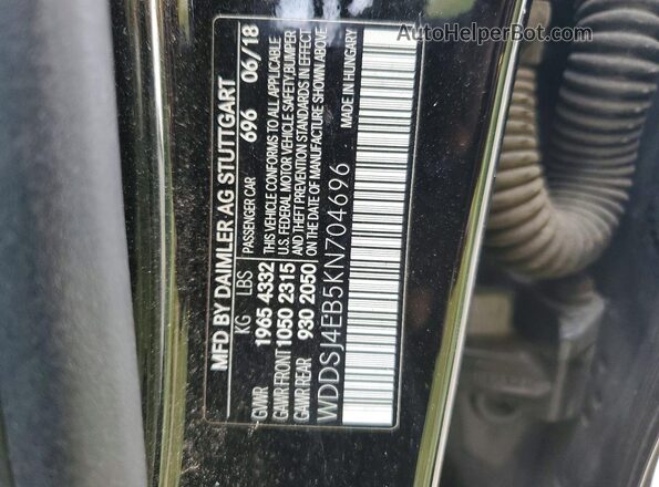 WDDSJ4EB5KN704696 2019 MERCEDES-BENZ CLA-CLASS Black Вид наклейки з VIN-кодом