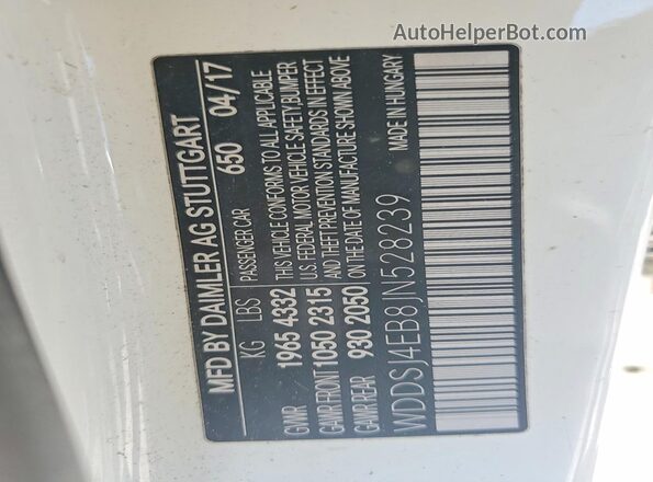 WDDSJ4EB8JN528239 2018 MERCEDES-BENZ CLA-CLASS Белый Вид подкапотного пространства