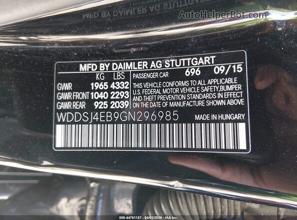 WDDSJ4EB9GN296985 2016 MERCEDES-BENZ CLA 250 Black Вид підкапотного простору