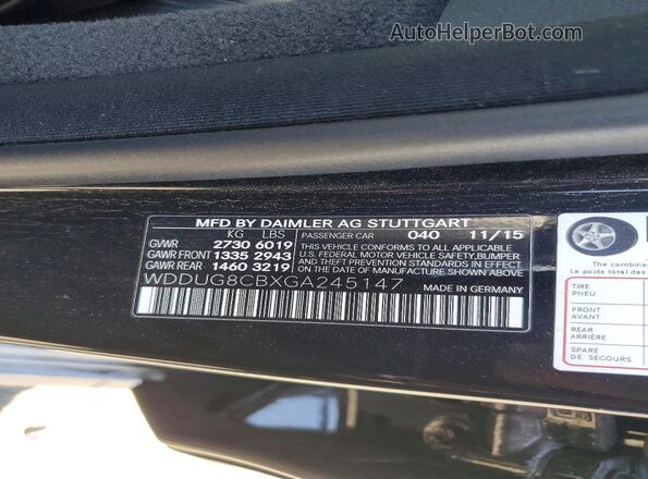 WDDUG8CBXGA245147 2016 MERCEDES-BENZ S Черный Вид подкапотного пространства