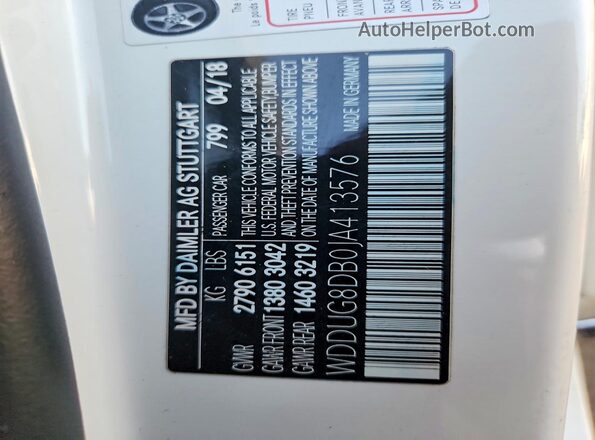 WDDUG8DB0JA413576 2018 MERCEDES-BENZ S White Widok komory silnika