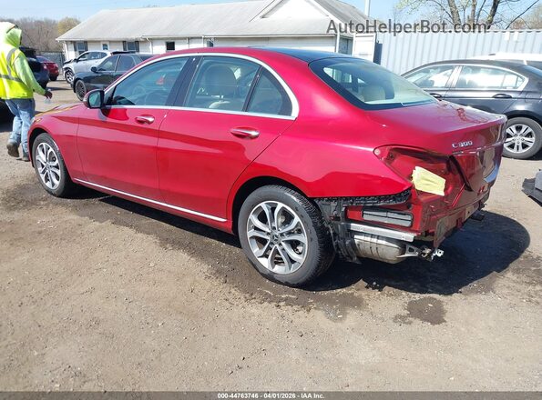 WDDWF4KB3JR318311 2018 MERCEDES-BENZ C-CLASS Красный Задняя левая четверть